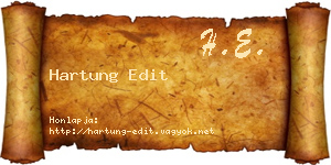 Hartung Edit névjegykártya